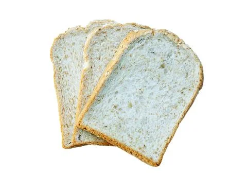 Whole wheat bread on white background. Stock Photos