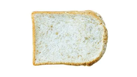 Whole wheat bread on white background. Stock Photos