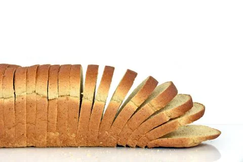 Whole wheat bread on white Stock Photos