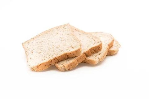 Whole wheat bread on white 스톡 사진