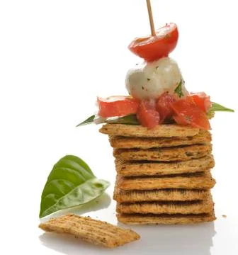 Whole wheat cracker appetizer Stock Photos