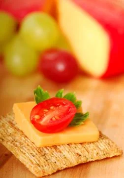Whole wheat cracker appetizer Stock Photos