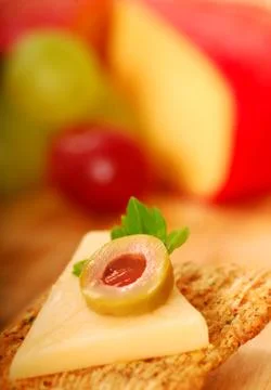 Whole wheat cracker appetizer Stock Photos