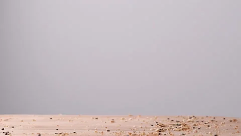 Whole wheat multigrain bread sliced falling on wooden table. Stock Footage 165342373