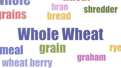 Whole Wheat Tagcloud Animated Isolated Stock Footage 107240353