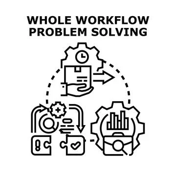 Whole workflow problem solving and business process optimization Stock Illustration