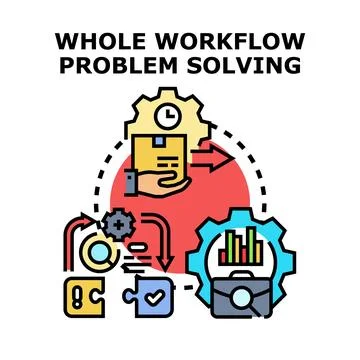 Whole workflow problem solving and business process optimization イラスト素材