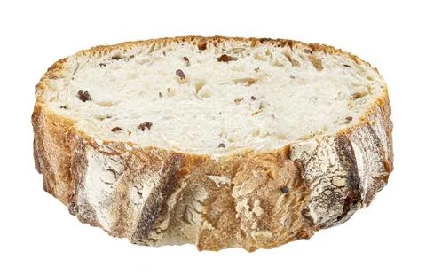 Wholegrain rye bread slice isolated on white background Stock-Fotos