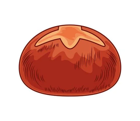 Wholemeal bread bun Illustrazione stock