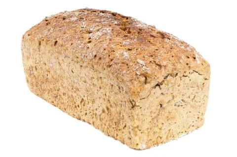 Wholemeal bread isolated on white background with clipping path Stock Photos