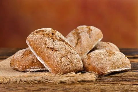 Wholemeal bread rolls Stock Photos