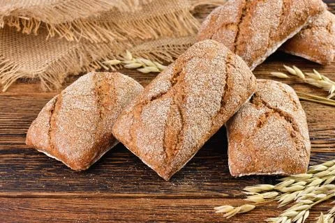 Wholemeal bread rolls Stock Photos