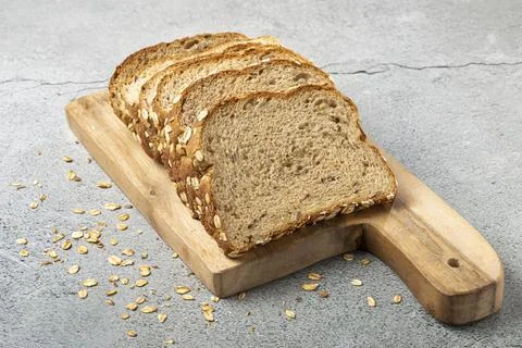 Wholemeal bread on the table. Stock Photos