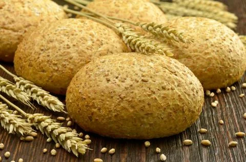 Wholemeal rolls Stock Photos