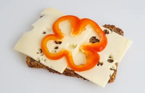Wholemeal rye bread with cheese Stock Photos