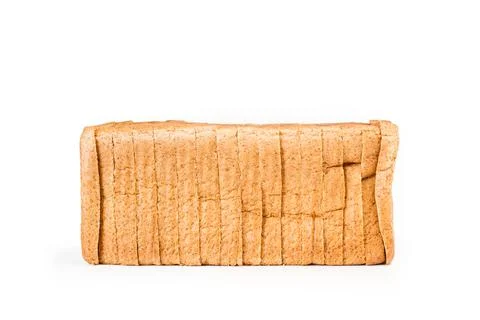 Wholemeal sliced bread on a white background Foto stock