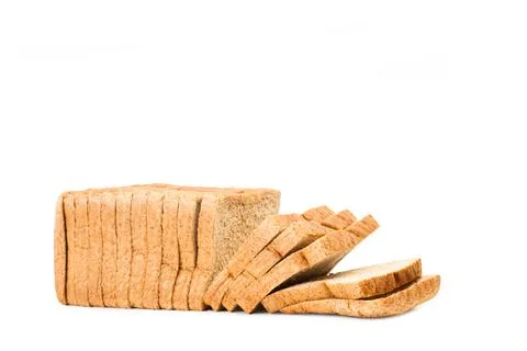 Wholemeal sliced bread on a white background Stock Photos