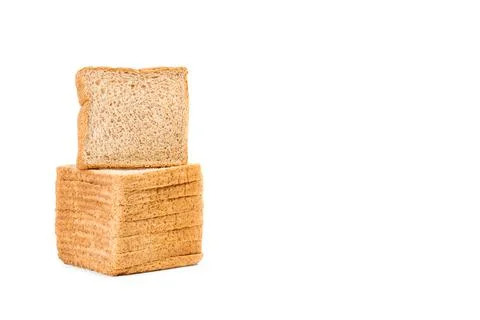 Wholemeal sliced bread on a white background Foto stock