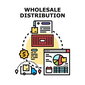 Wholesale distribution business process concept illustration Stock Illustration