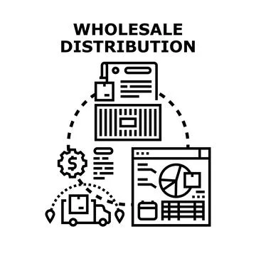 Wholesale distribution business process concept illustration Stock Illustration
