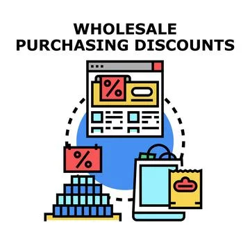 Wholesale purchasing discounts concept vector illustration Stock Illustration
