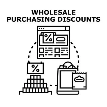 Wholesale purchasing discounts concept vector illustration Stock Illustration