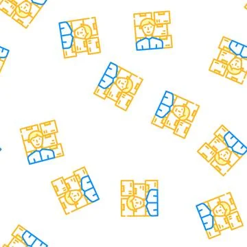 Wholesale salesman vector seamless pattern Stock Illustration