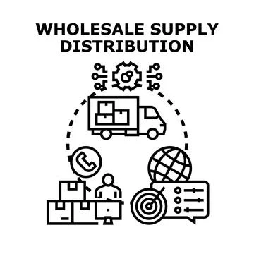Wholesale supply distribution logistics global delivery concept Stock Illustration