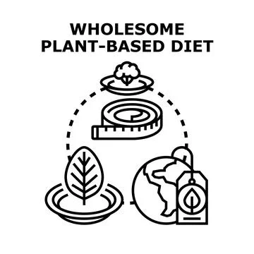 Wholesome plant based diet vector illustration concept Stock Illustration