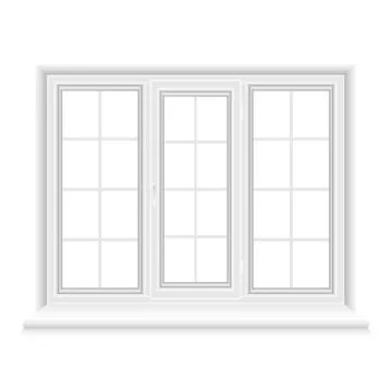Whtie triple closed window Stock Illustration