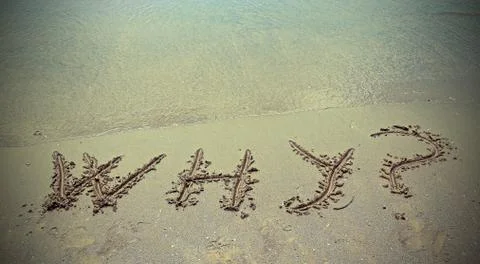 Why on the beach sand Stock Photos