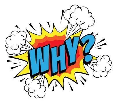 WHY Comic Book Pop Art Explosion Cloud Graphic Illustrazione stock