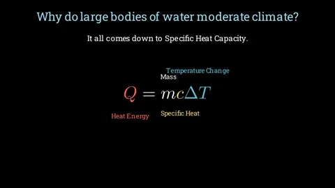 Why do large bodies of water moderate climate 動画素材 336267863