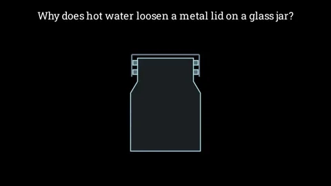 Why does hot water loosen a metal lid on a glass jar 動画素材 336223899