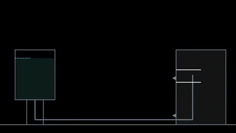 Why does water flow more rapidly out of a faucet on first floor Stock Footage 335764626