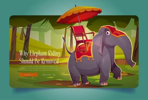 Why elephant riding should be removed landing Stock Illustration