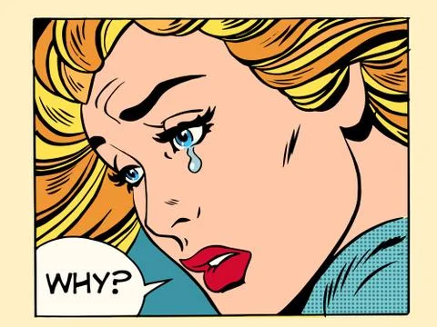Why girl crying Stock Illustration
