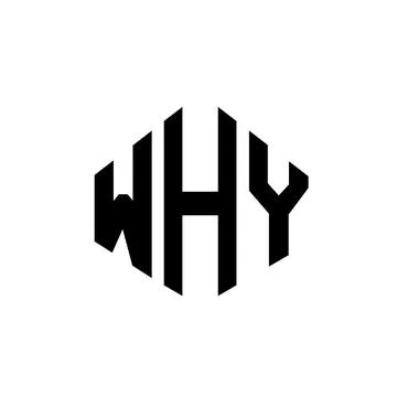 WHY letter logo design with polygon shape. WHY polygon and cube shape logo .. Illustrazione stock