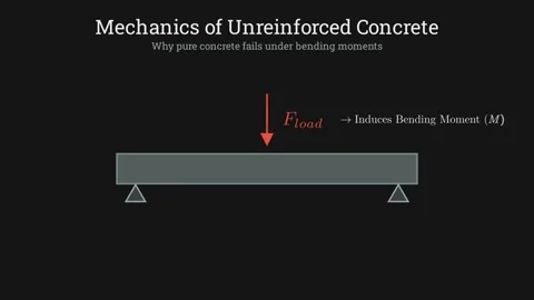 Why pure concrete fails under bending moments 스톡 동영상 335190887