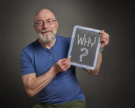 Why question on a blackboard Stock Photos
