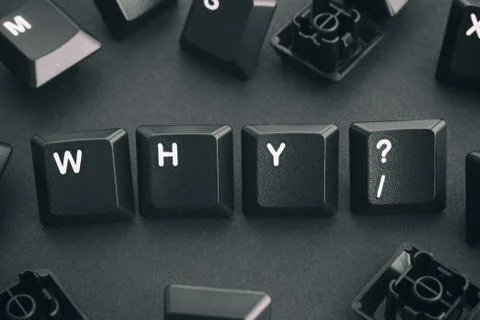 Why Question Written with Computer Keyboard Keys Stock Photos