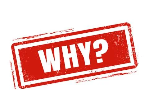 Why red stamp style Illustrazione stock