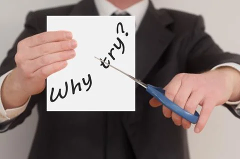 Why try, determined man healing bad emotions Stock Photos