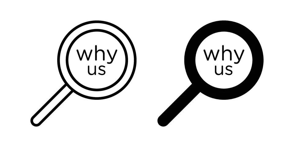 Why us icon set modern line and solid style collection. Stockillustratie