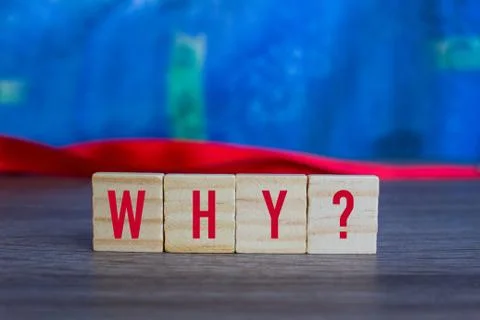 Why on wood cube Stock Photos