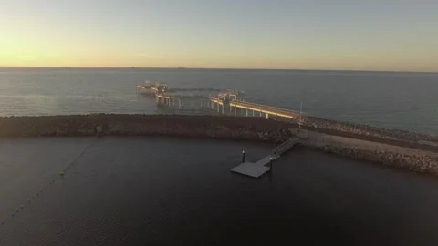 Whyalla jetty drone 4k Stock Footage 245470001