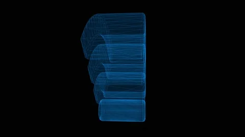 Wi-Fi 3d wireframe with thin blue lines. Futuristic hologram on black background Stock Footage 139876354