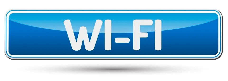 WI-FI - Abstract beautiful button with text. Stock Illustration
