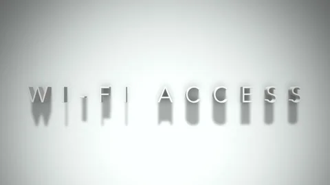 Wi fi access  3D title animation white text on a white background Stock Footage 299636330