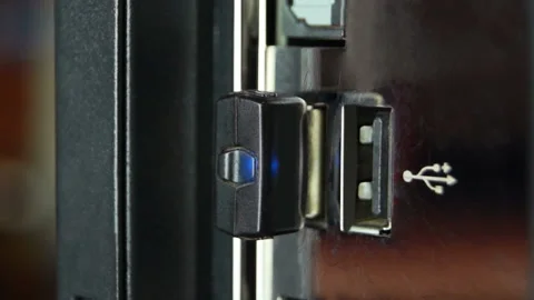 Wi-Fi adapter is connected to the computer usb port Stock Footage 103612941